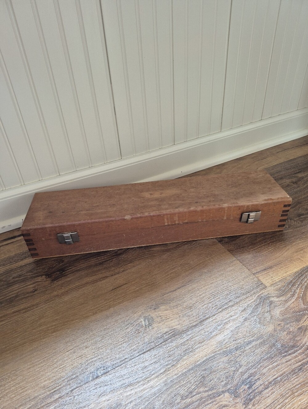 Vintage Wooden Storage Box For Microscope Or Telescope - Brown Finish
